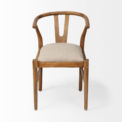 Mercana - Trixie Cream Fabric Seat Brown Wood Frame Dining Chair - 67829 view 6
