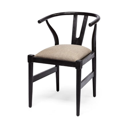 Mercana - Trixie I Black Wooden Base Linen Seat Dining Chair - 68865 view 1