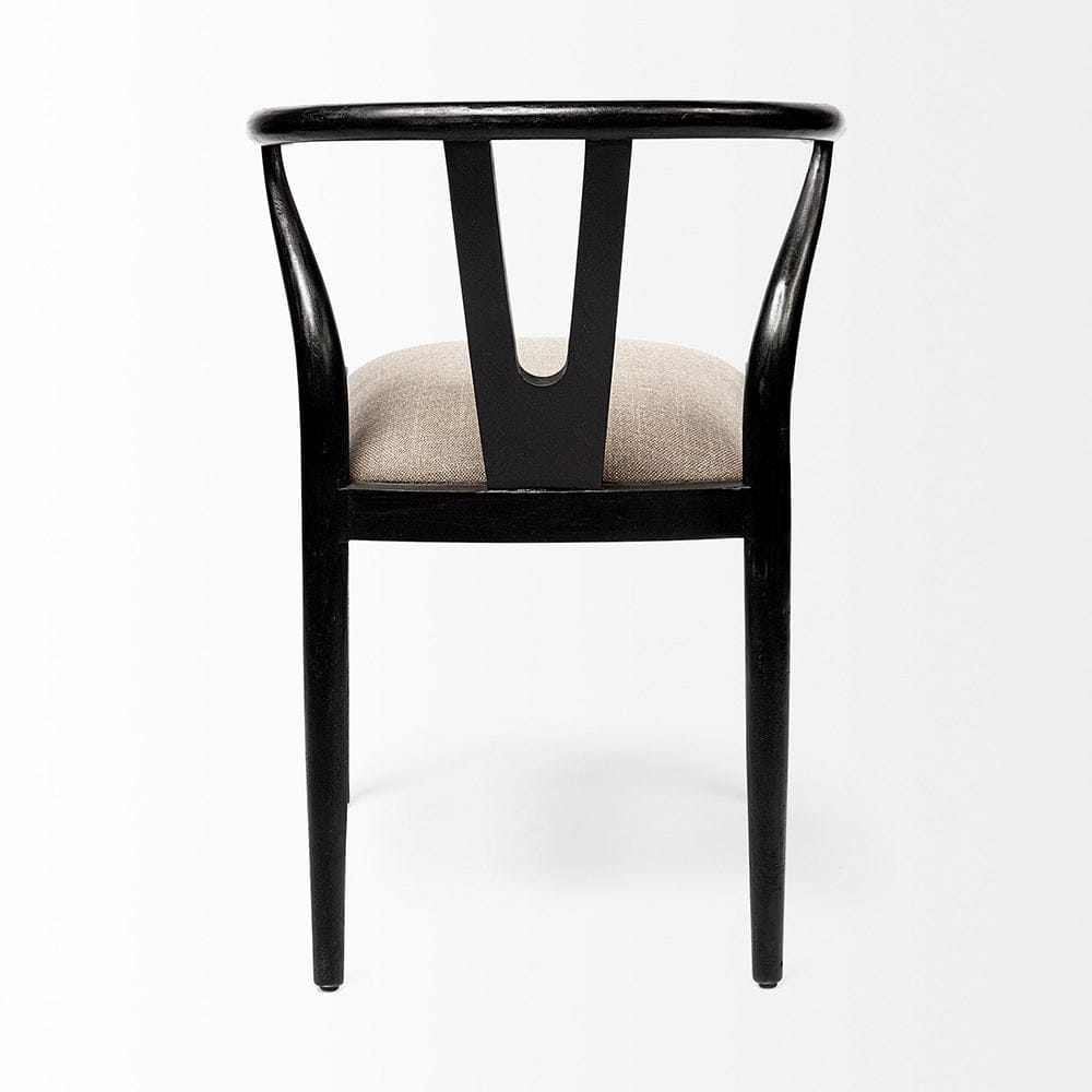 Mercana - Trixie I Black Wooden Base Linen Seat Dining Chair - 68865 view 4