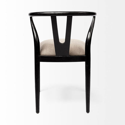 Mercana - Trixie I Black Wooden Base Linen Seat Dining Chair - 68865 view 4