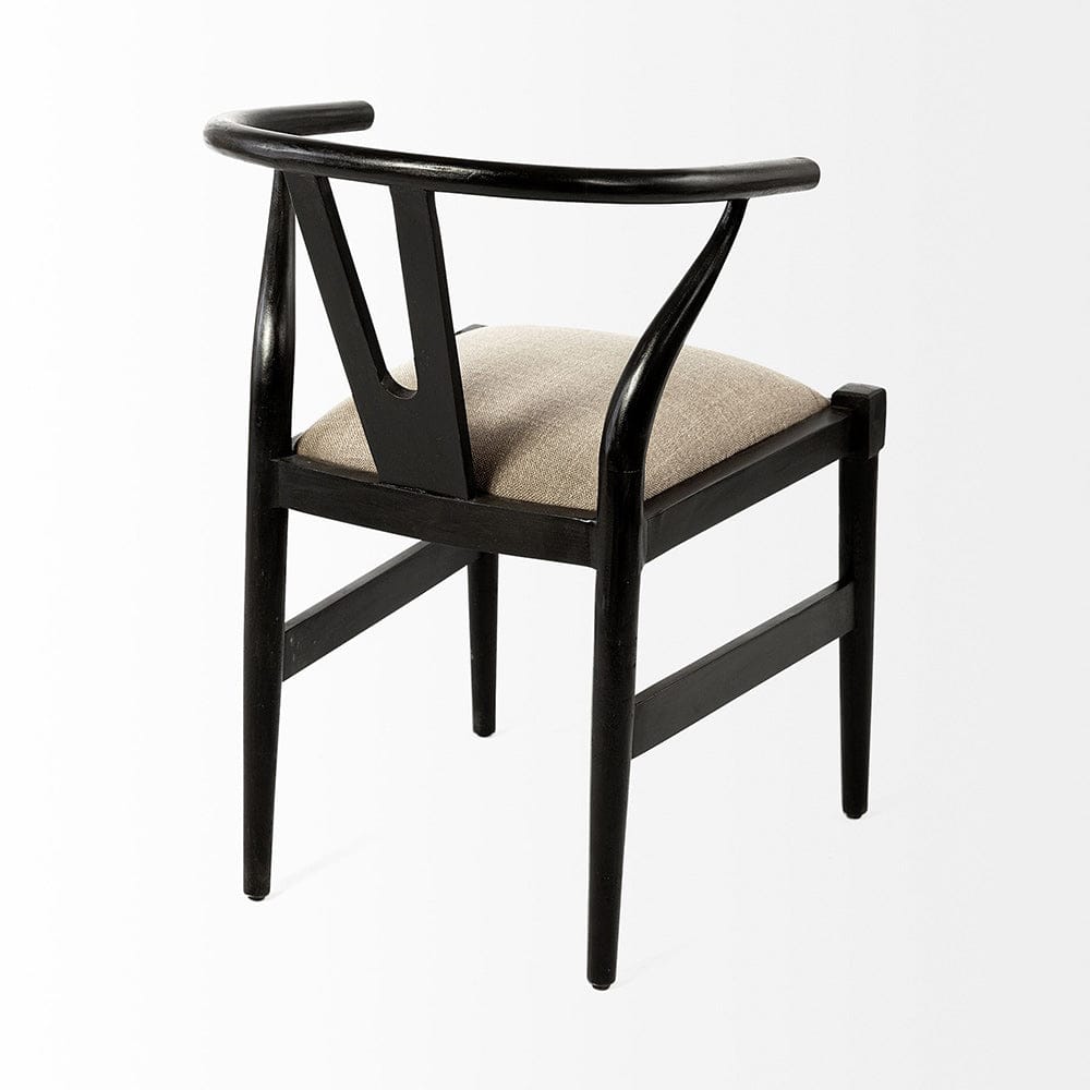 Mercana - Trixie I Black Wooden Base Linen Seat Dining Chair - 68865 view 5
