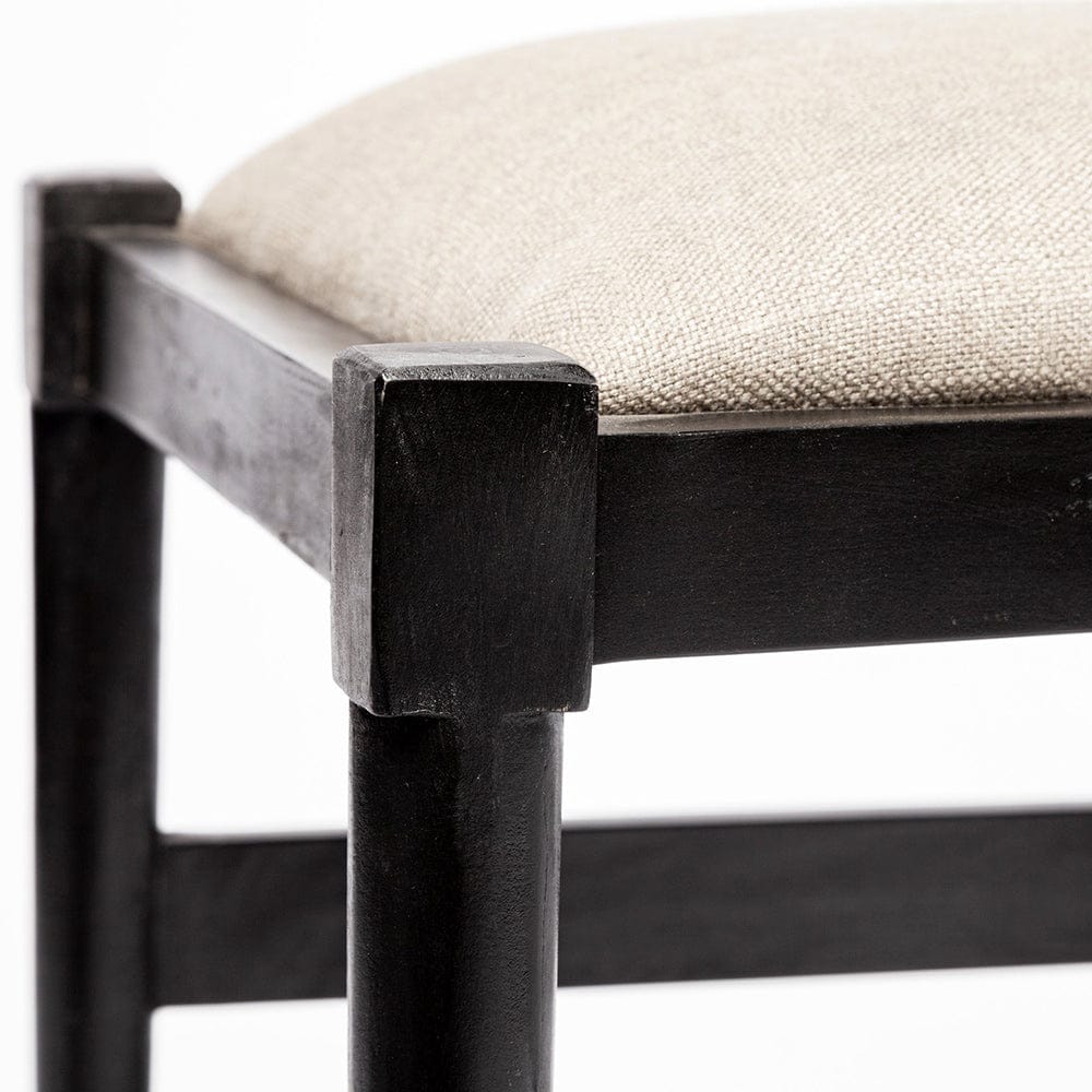 Mercana - Trixie I Black Wooden Base Linen Seat Dining Chair - 68865 view 8