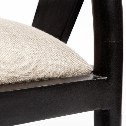 Mercana - Trixie I Black Wooden Base Linen Seat Dining Chair - 68865 view 9