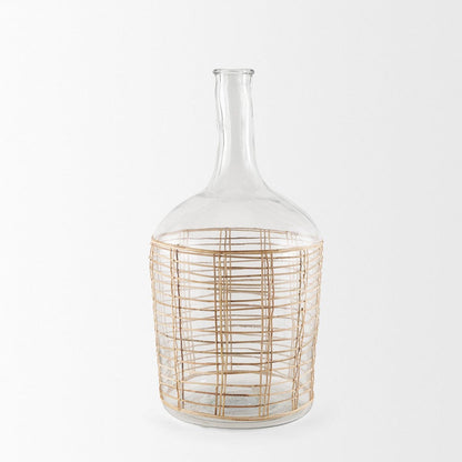 Mercana - Troian Large Rattan Wrapped Glass Bottle - 70933 view 2