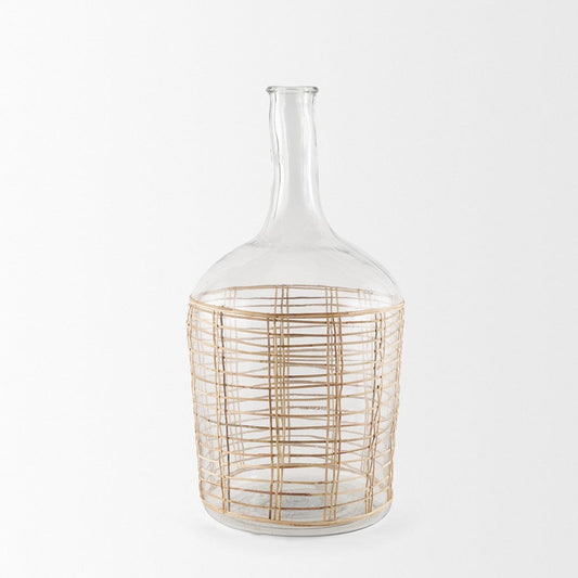Mercana - Troian Large Rattan Wrapped Glass Bottle - 70933 view 2