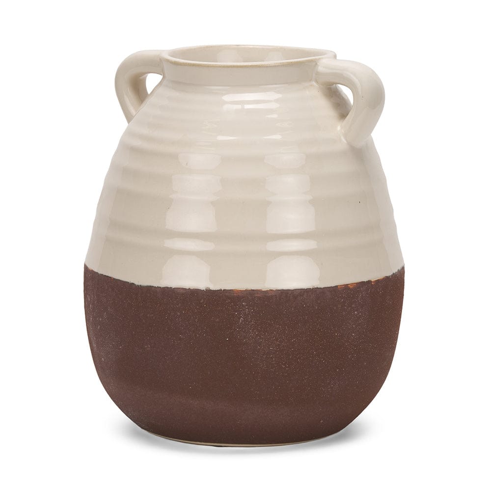 Mercana - Tryna Large Beige w/ Matte Brown Ceramic Vase - 70994 view 1