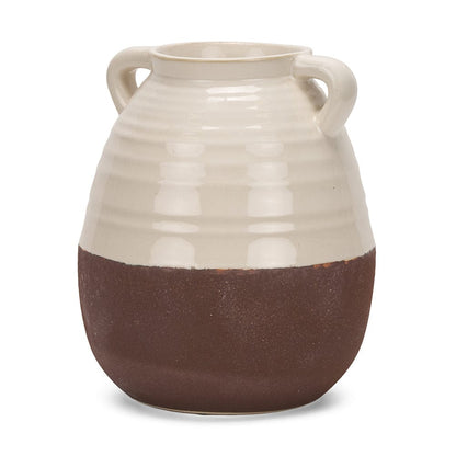 Mercana - Tryna Large Beige w/ Matte Brown Ceramic Vase - 70994 view 1
