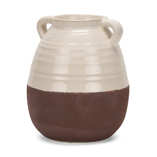 Mercana - Tryna Large Beige w/ Matte Brown Ceramic Vase - 70994 view 1