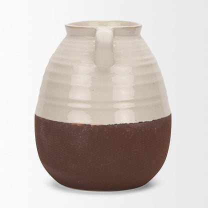 Mercana - Tryna Large Beige w/ Matte Brown Ceramic Vase - 70994 view 3