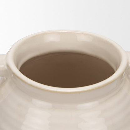 Mercana - Tryna Large Beige w/ Matte Brown Ceramic Vase - 70994 view 5
