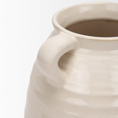 Mercana - Tryna Large Beige w/ Matte Brown Ceramic Vase - 70994 view 7