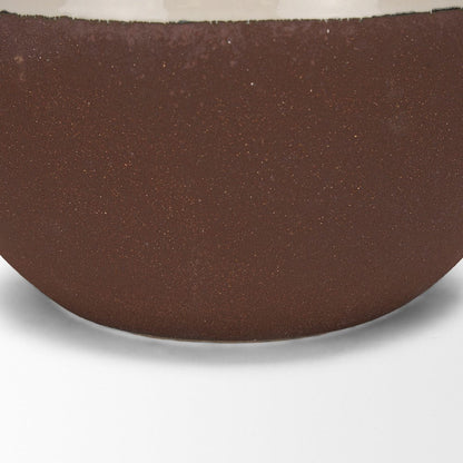 Mercana - Tryna Large Beige w/ Matte Brown Ceramic Vase - 70994 view 9