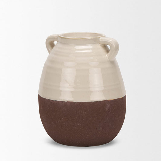 Mercana - Tryna Small Beige w/ Matte Brown Ceramic Vase - 70993 view 2