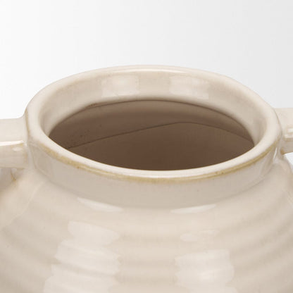Mercana - Tryna Small Beige w/ Matte Brown Ceramic Vase - 70993 view 5