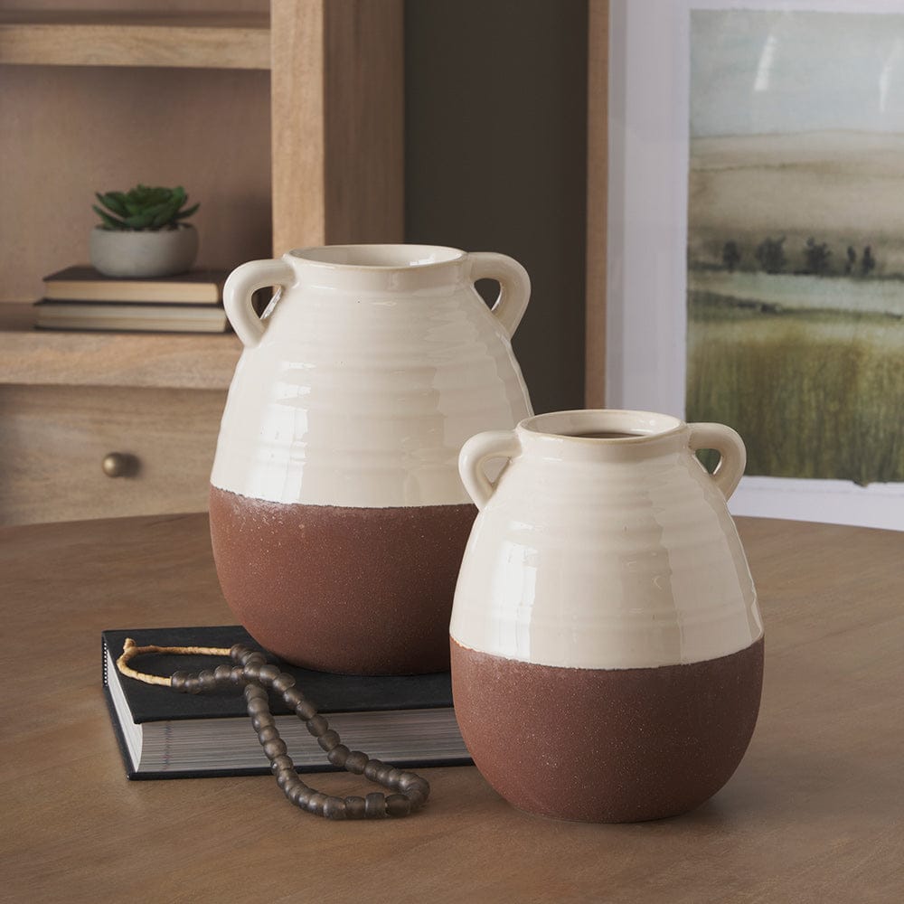 Mercana - Tryna Small Beige w/ Matte Brown Ceramic Vase - 70993 view 10