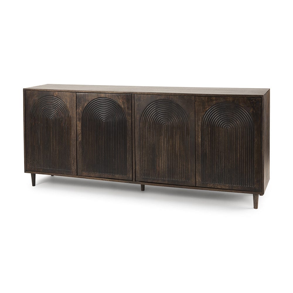 Mercana - Tucker Dark Brown w/ Carved Arch Pattern 4 Door Sideboard - 69955 view 1