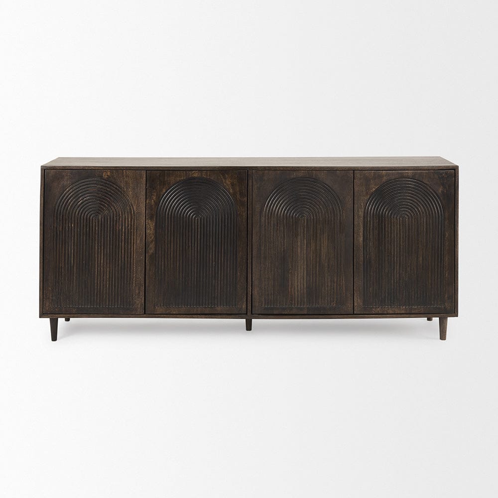 Mercana - Tucker Dark Brown w/ Carved Arch Pattern 4 Door Sideboard - 69955 view 2
