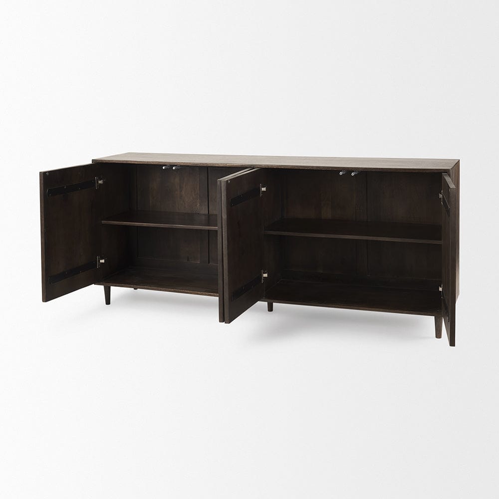 Mercana - Tucker Dark Brown w/ Carved Arch Pattern 4 Door Sideboard - 69955 view 6