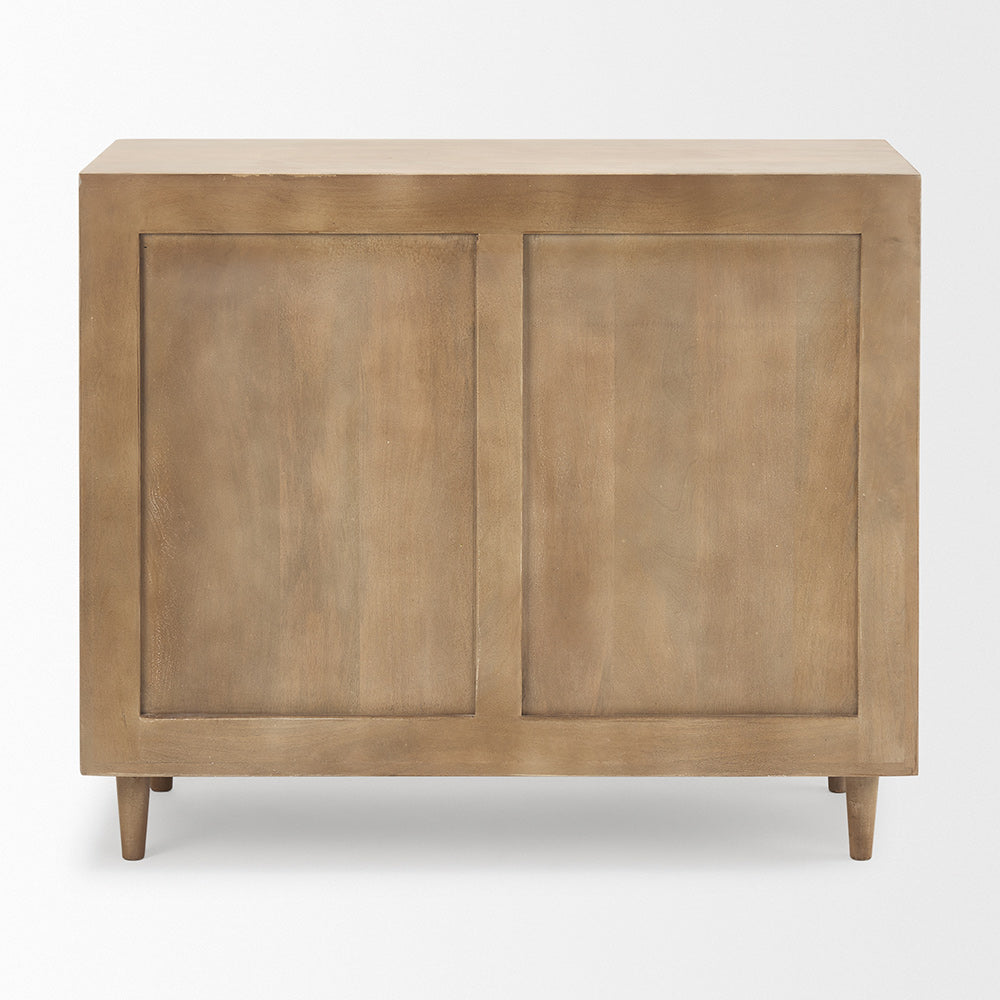 Mercana - Tucker Light Brown Wood w/ Carved Arch Pattern 2 Door Accent Cabinet - 69952 view 5