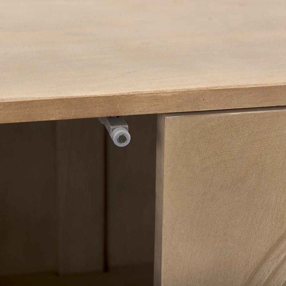 Mercana - Tucker Light Brown Wood w/ Carved Arch Pattern 2 Door Accent Cabinet - 69952 view 9