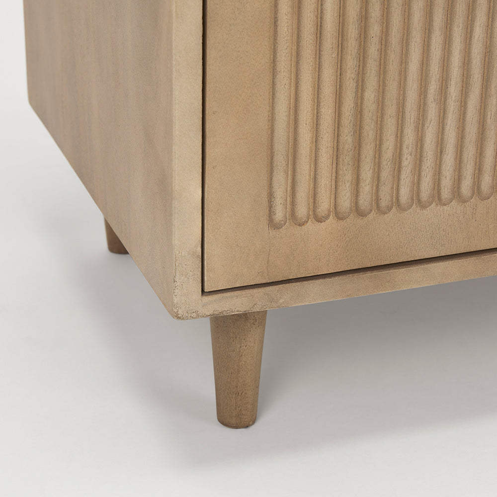 Mercana - Tucker Light Brown Wood w/ Carved Arch Pattern 2 Door Accent Cabinet - 69952 view 11