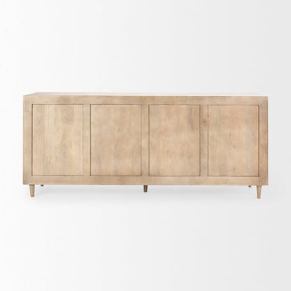 Mercana - Tucker Light Brown Wood w/ Carved Arch Pattern 4 Door Sideboard - 69954 view 4