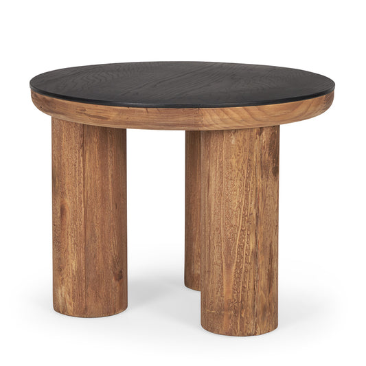 Mercana - Tucson Natural Wood w/ Round Black Oak Top Side Table - 70889-AB view 1
