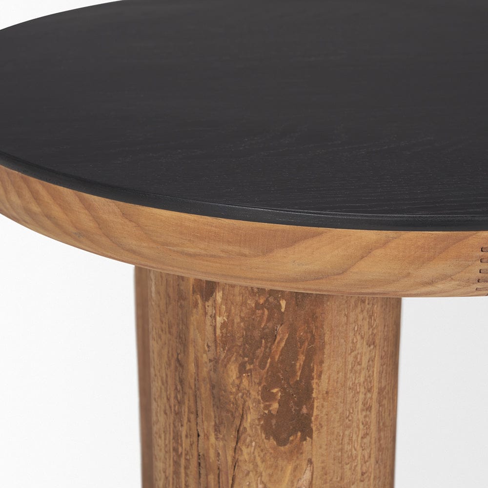 Mercana - Tucson Natural Wood w/ Round Black Oak Top Side Table - 70889-AB view 6