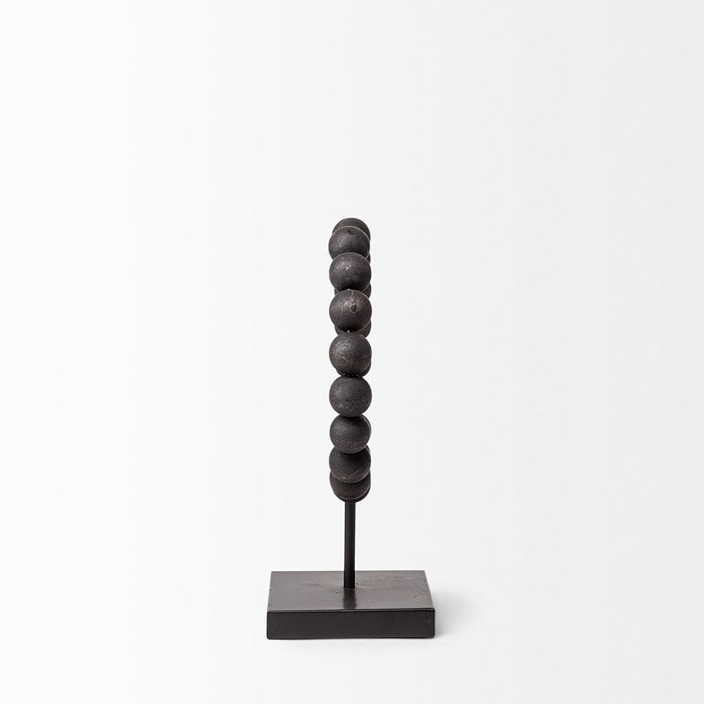Mercana - Tulane I Small 9L x 5W Black Beaded Broken Sphere Decorative Object - 68682 view 3