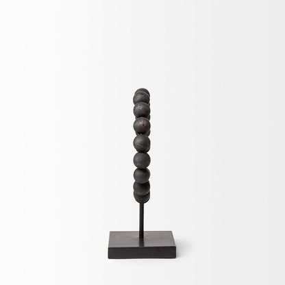 Mercana - Tulane I Small 9L x 5W Black Beaded Broken Sphere Decorative Object - 68682 view 3