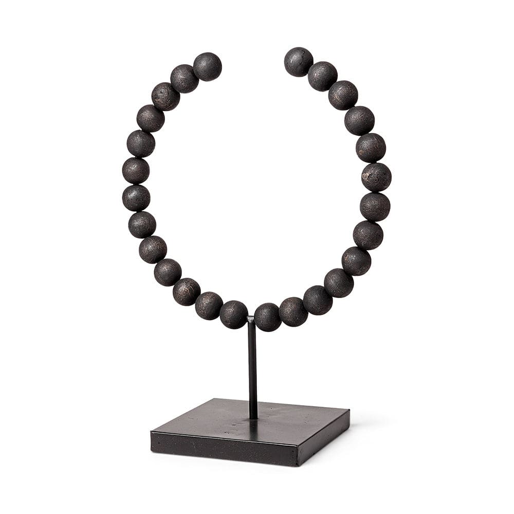 Mercana - Tulane II Large 12L x 6W Black Beaded Broken Sphere Decorative Object - 68683 view 1