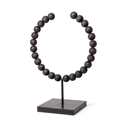 Mercana - Tulane II Large 12L x 6W Black Beaded Broken Sphere Decorative Object - 68683 view 1