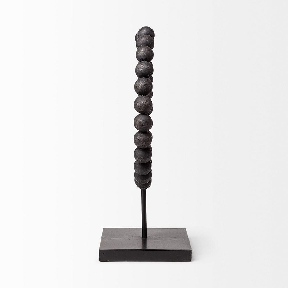 Mercana - Tulane II Large 12L x 6W Black Beaded Broken Sphere Decorative Object - 68683 view 3
