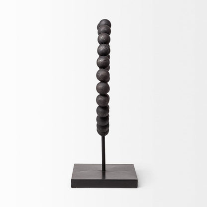 Mercana - Tulane II Large 12L x 6W Black Beaded Broken Sphere Decorative Object - 68683 view 3