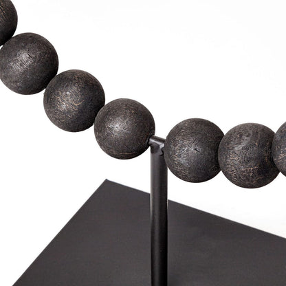 Mercana - Tulane II Large 12L x 6W Black Beaded Broken Sphere Decorative Object - 68683 view 5
