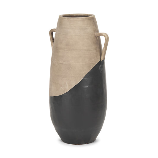 Mercana - Tully Textured Matte Brown w/ Matte Black Ceramic Floor Vase - 71001 view 1