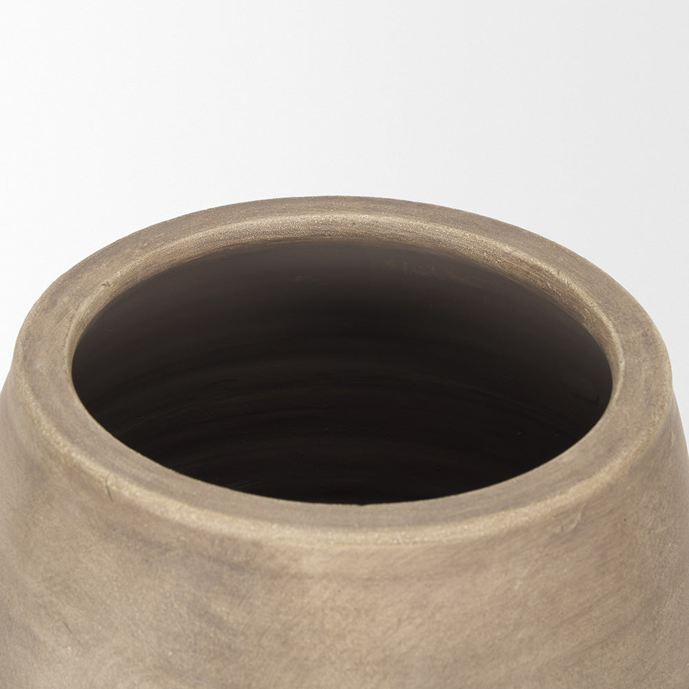 Mercana - Tully Textured Matte Brown w/ Matte Black Ceramic Floor Vase - 71001 view 7