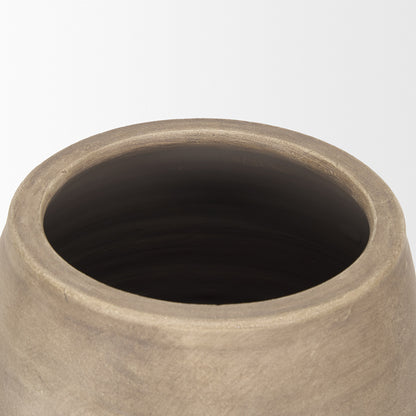 Mercana - Tully Textured Matte Brown w/ Matte Black Ceramic Floor Vase - 71001 view 7