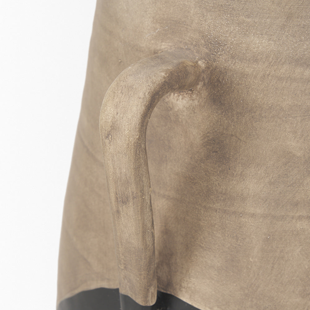 Mercana - Tully Textured Matte Brown w/ Matte Black Ceramic Floor Vase - 71001 view 9