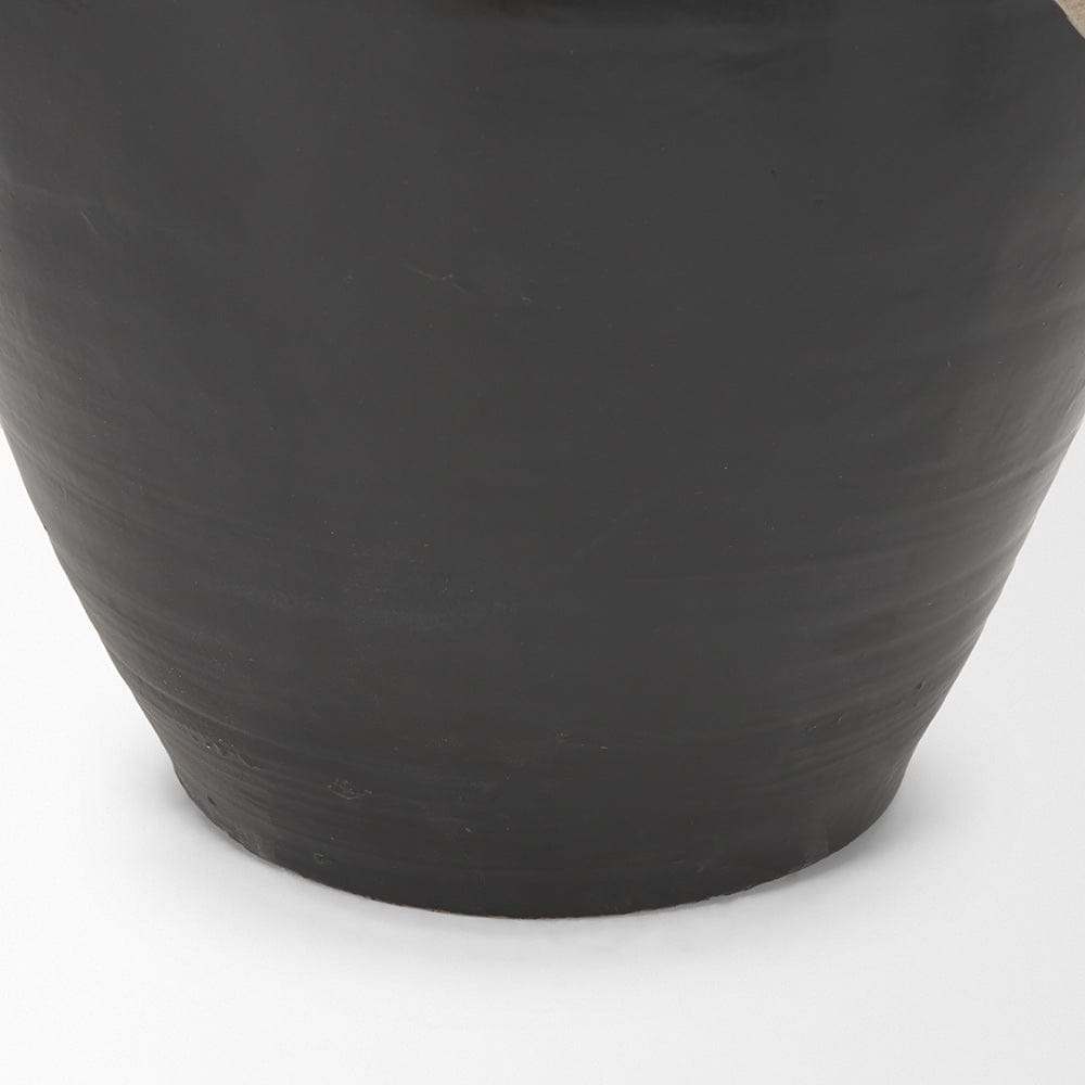 Mercana - Tully Textured Matte Brown w/ Matte Black Short Ceramic Floor Vase - 71002 view 10