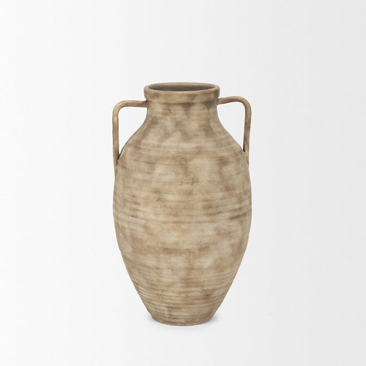 Mercana - Tulsi Small Matte Earth Brown Ceramic Floor Vase - 70999 view 2