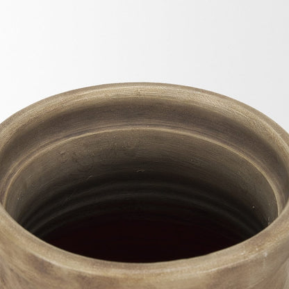 Mercana - Tulsi Small Matte Earth Brown Ceramic Floor Vase - 70999 view 5