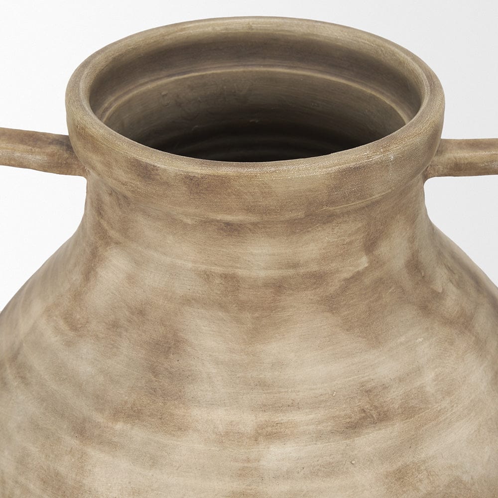 Mercana - Tulsi Small Matte Earth Brown Ceramic Floor Vase - 70999 view 6