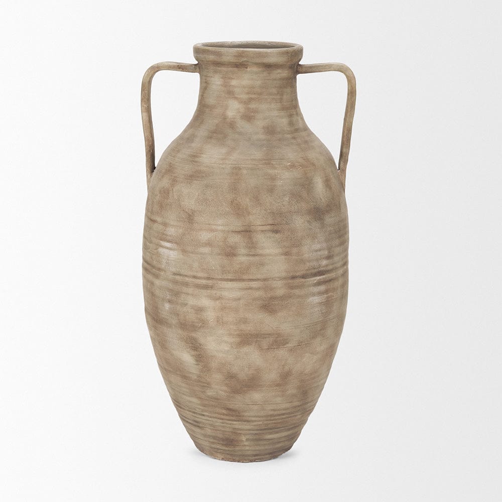 Mercana - Tulsi Tall Matte Earth Brown Ceramic Floor Vase - 71000 view 3
