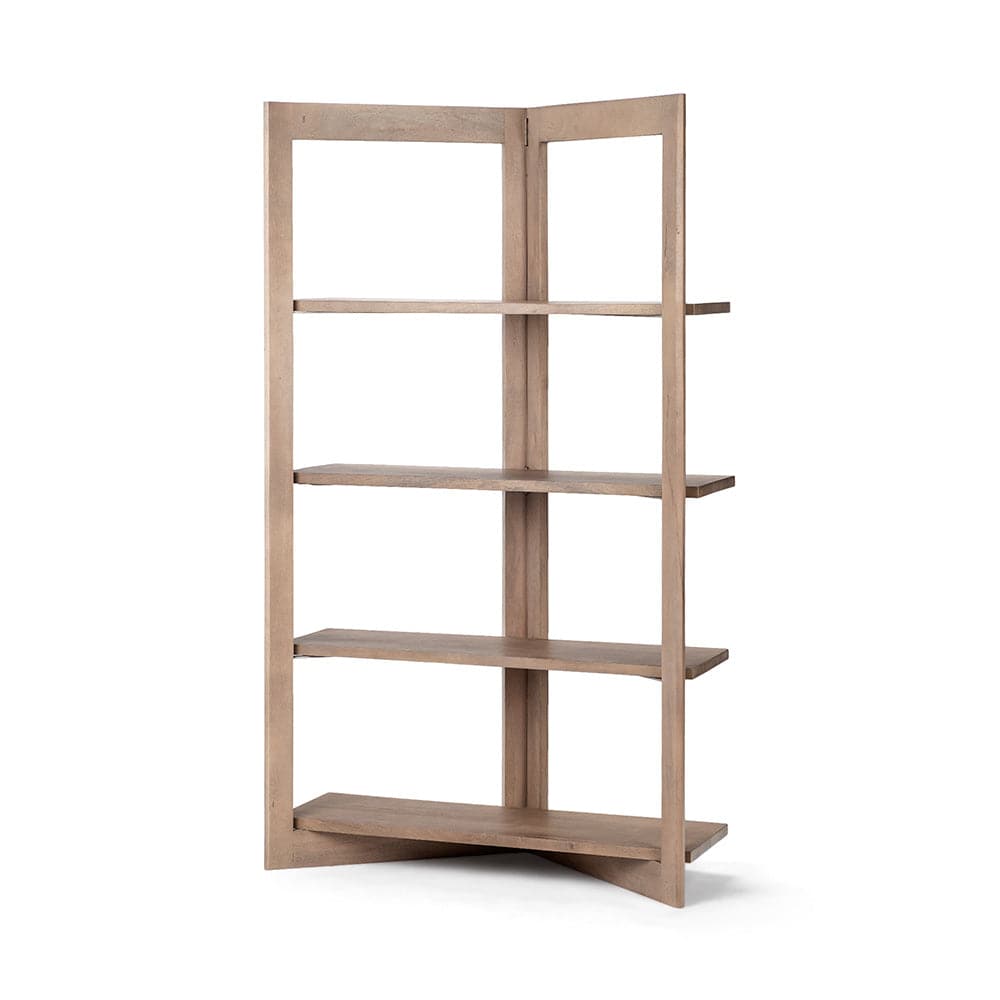 Mercana - Turnbull I 42L x 16W x 72H Light Brown Wood Four Shelf Shelving Unit - 68212 view 1
