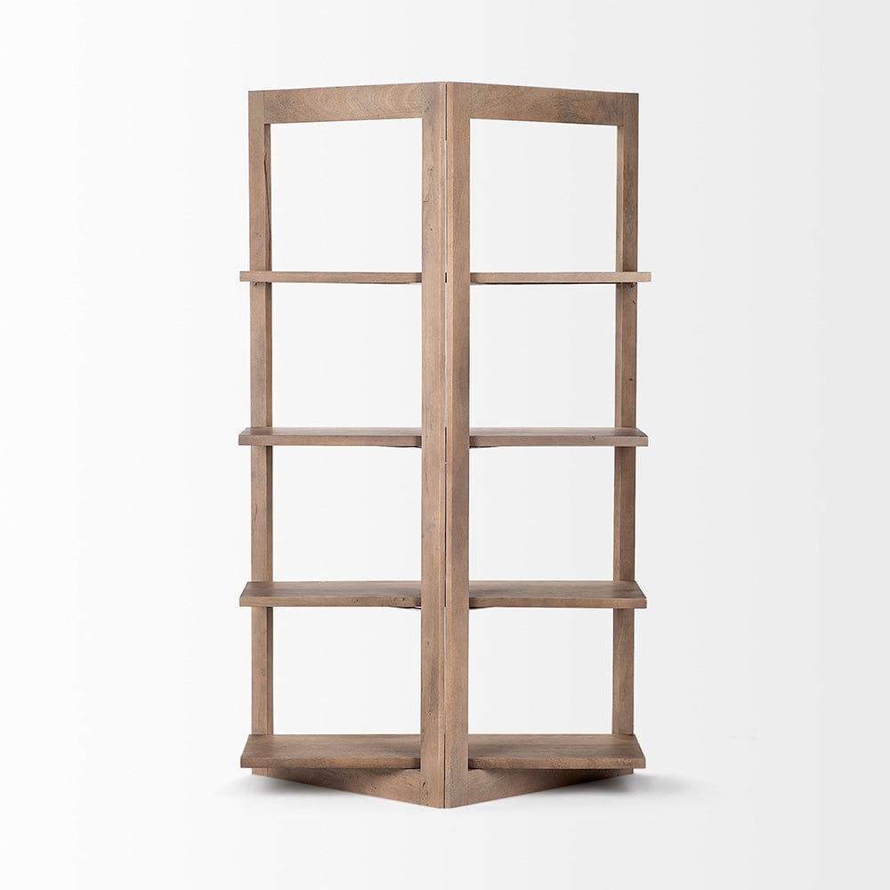 Mercana - Turnbull I 42L x 16W x 72H Light Brown Wood Four Shelf Shelving Unit - 68212 view 2