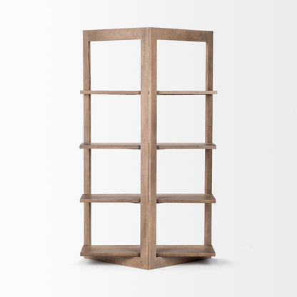 Mercana - Turnbull I 42L x 16W x 72H Light Brown Wood Four Shelf Shelving Unit - 68212 view 2