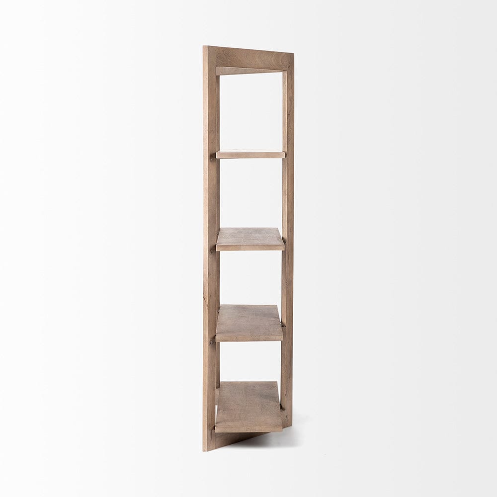 Mercana - Turnbull I 42L x 16W x 72H Light Brown Wood Four Shelf Shelving Unit - 68212 view 3