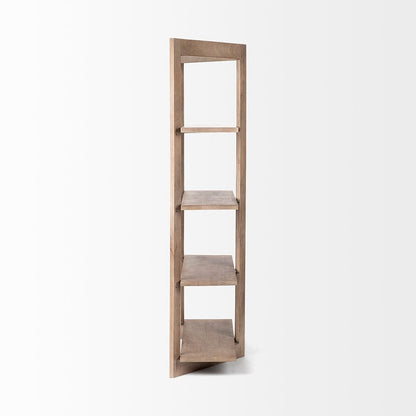 Mercana - Turnbull I 42L x 16W x 72H Light Brown Wood Four Shelf Shelving Unit - 68212 view 3