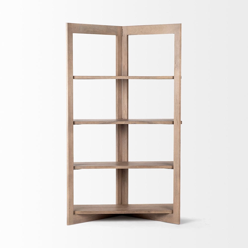 Mercana - Turnbull I 42L x 16W x 72H Light Brown Wood Four Shelf Shelving Unit - 68212 view 4